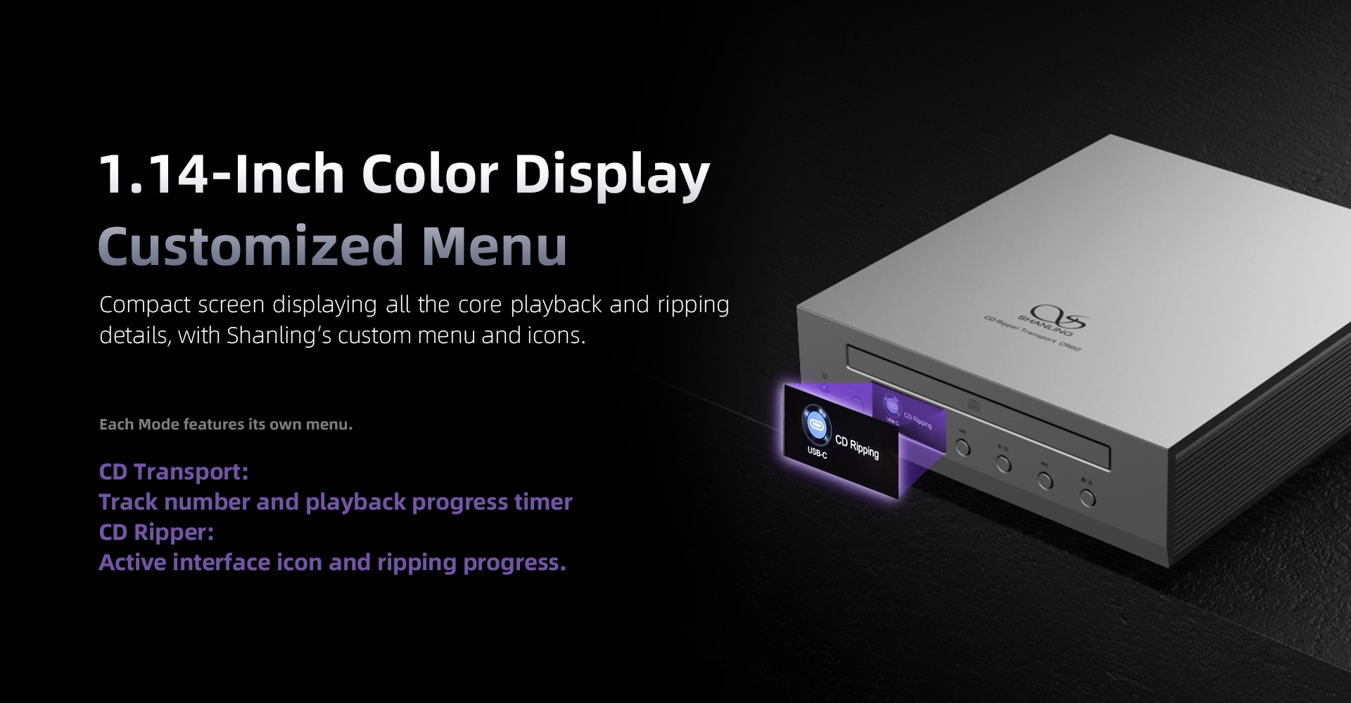 SHANLING CR60 CD Player Dedicated CD Transport & Ripper