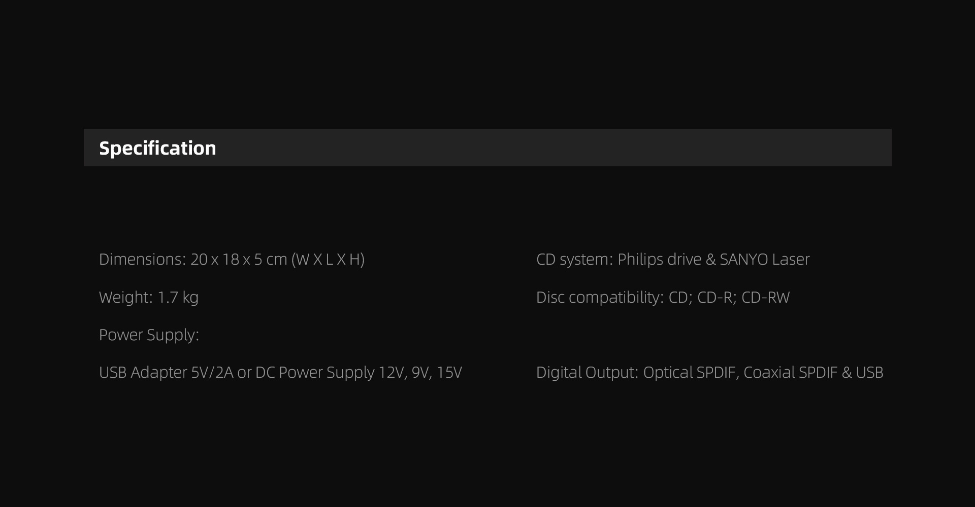 SHANLING CR60 CD Player Dedicated CD Transport & Ripper