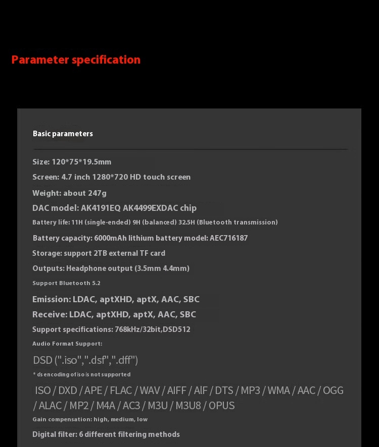 Shanling M5 Ultra 10th Music Player Portable10th MP3 Streaming Media Player AK4191+AK4499EX Support WiFi DLNA Airplay