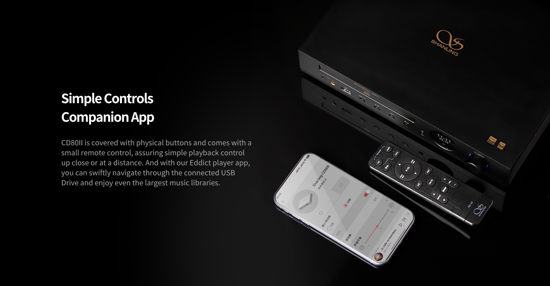 SHANLING CD80 II CD80II Modernized CD Player HD850 Driver dual SGM8262 AMP CS43198 DAC Hi-Res Audio Bluetooth Input LDAC