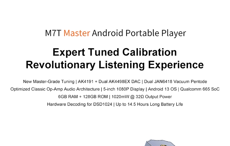 SHANLING M7T Master High-End HiFi Portable Music Player Lossless Music Electronic Tube Player with High Resolution Sound SHANLING M7T Master High-End HiFi Portable Music Player Lossless Music Electronic Tube Player with High Resolution Sound