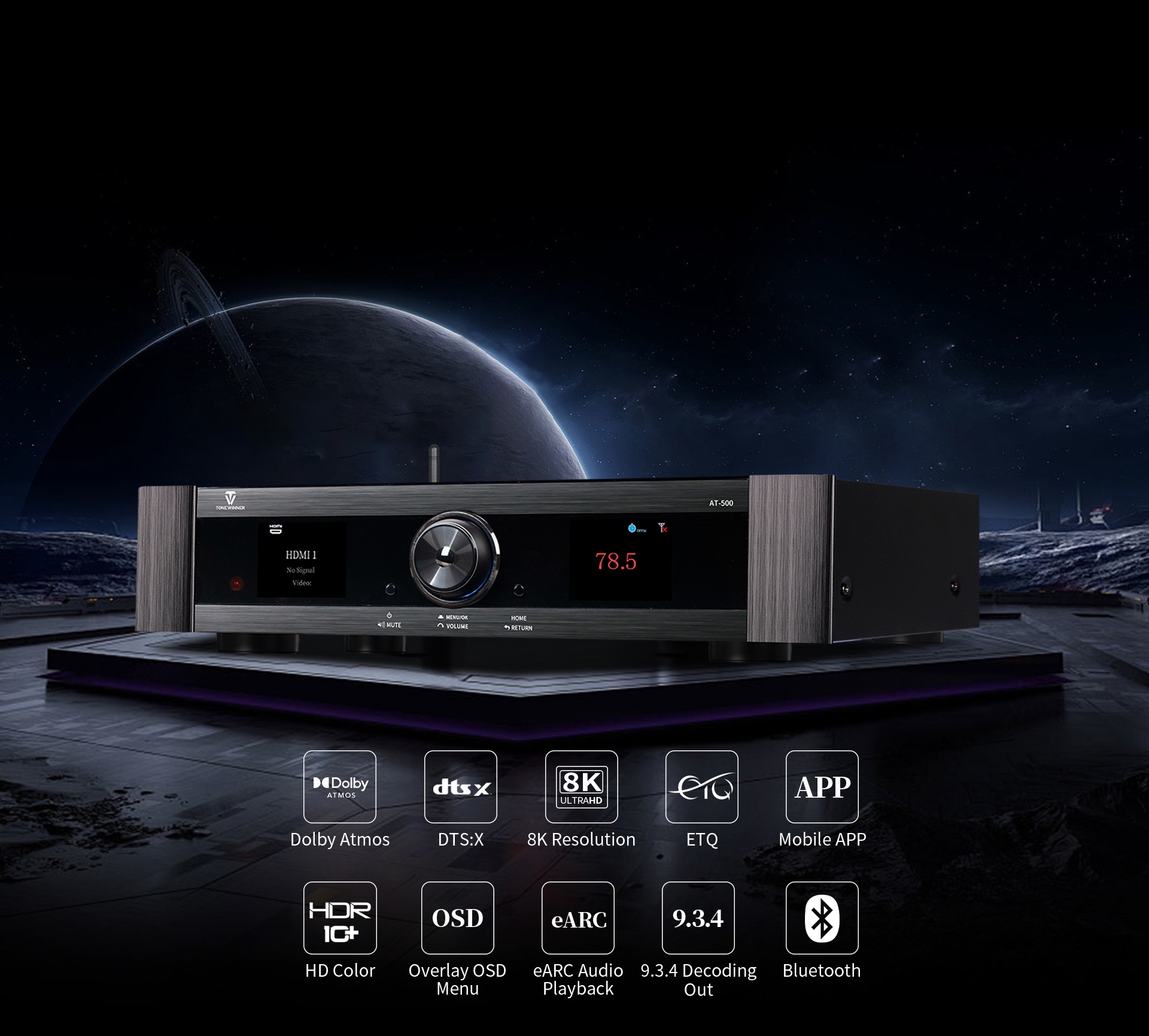 Tonewinner AT-500 8K Dolby Atmos Processor  AV processor & Decode