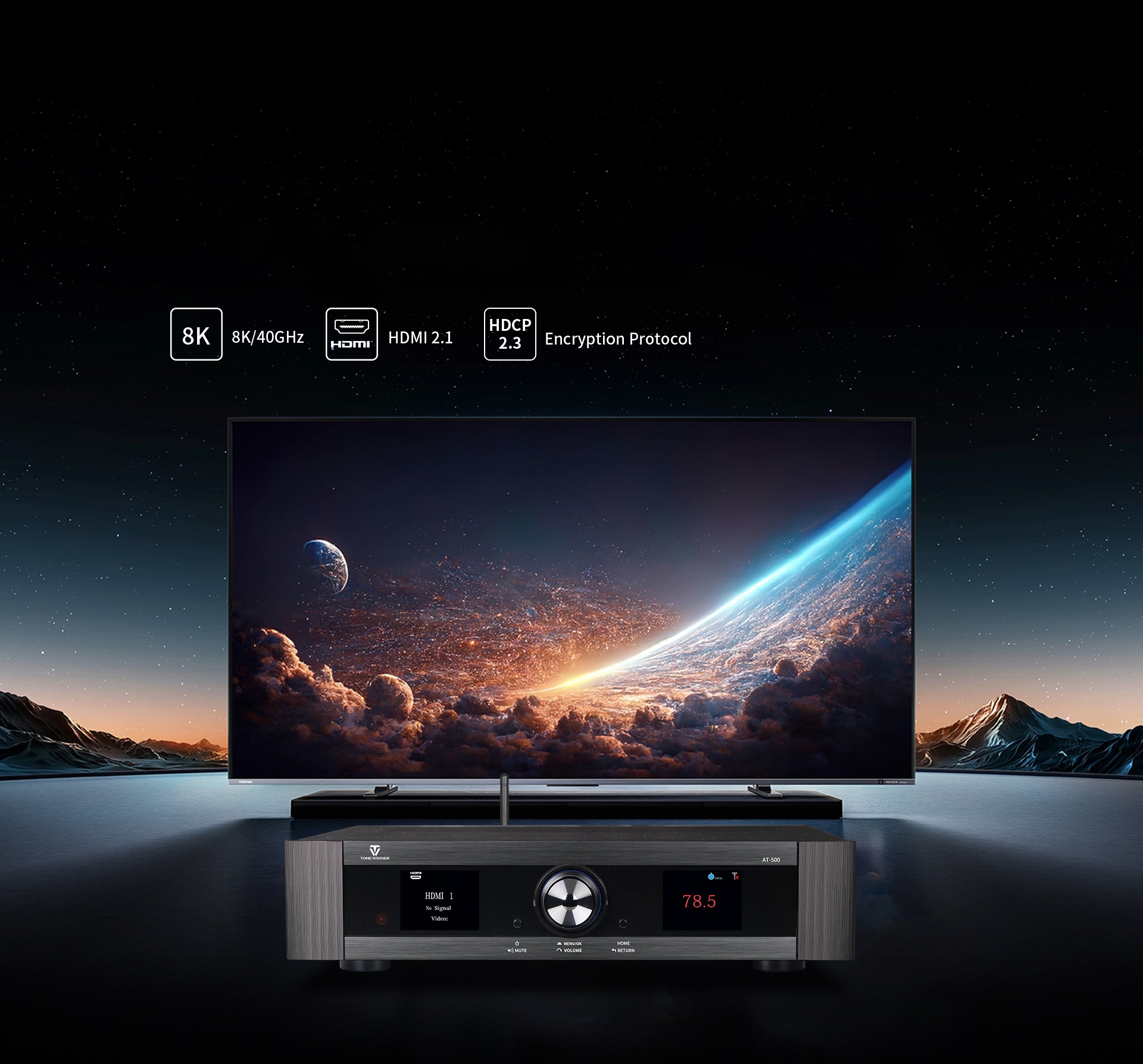 Tonewinner AT-500 8K Dolby Atmos Processor  AV processor & Decode