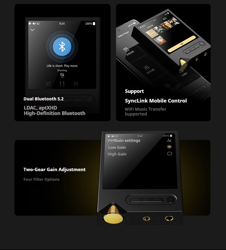 Shanling ONIX XM2 Portable Bluetooth Music Player HiFi Lossless Audio MP3 High Fidelity Sound System Shanling ONIX XM2 Portable Bluetooth Music Player HiFi Lossless Audio MP3 High Fidelity Sound System