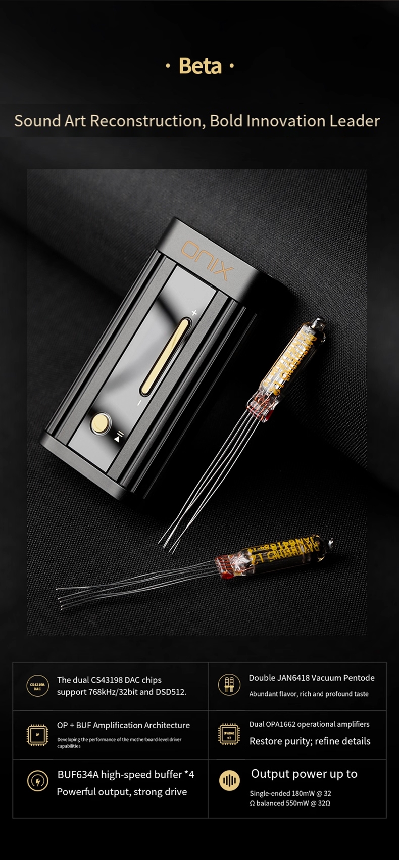 SHANLING ONIX Beta XI2 Protable DAC AMP Adapter Headphone Amplifier 2x CS43198 DAC HIFI Hi-res Audio Amplifier