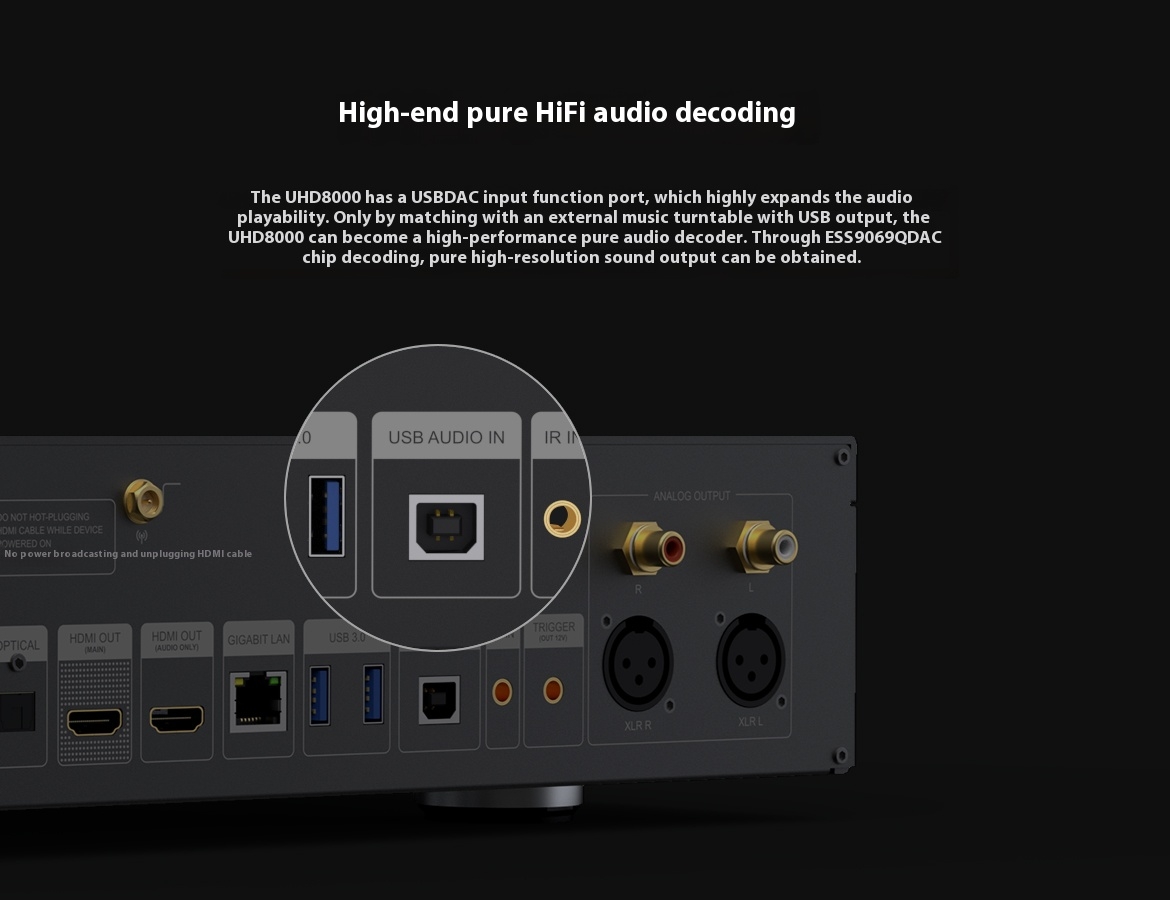 ZIDOO UHD8000 Blu ray Player High-definition Panoramic Hard Disk Player 8K UHD Dolby Vision Dolby HIFI Decoder ZIDOO UHD8000 Blu ray Player High-definition Panoramic Hard Disk Player 8K UHD Dolby Vision Dolby HIFI Decoder