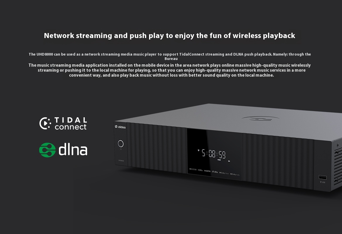 ZIDOO UHD8000 Blu ray Player High-definition Panoramic Hard Disk Player 8K UHD Dolby Vision Dolby HIFI Decoder ZIDOO UHD8000 Blu ray Player High-definition Panoramic Hard Disk Player 8K UHD Dolby Vision Dolby HIFI Decoder