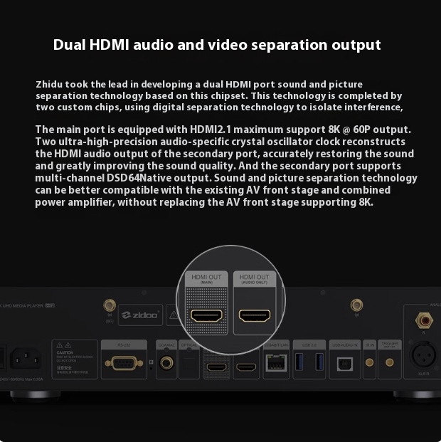 ZIDOO UHD8000 Blu ray Player High-definition Panoramic Hard Disk Player 8K UHD Dolby Vision Dolby HIFI Decoder ZIDOO UHD8000 Blu ray Player High-definition Panoramic Hard Disk Player 8K UHD Dolby Vision Dolby HIFI Decoder