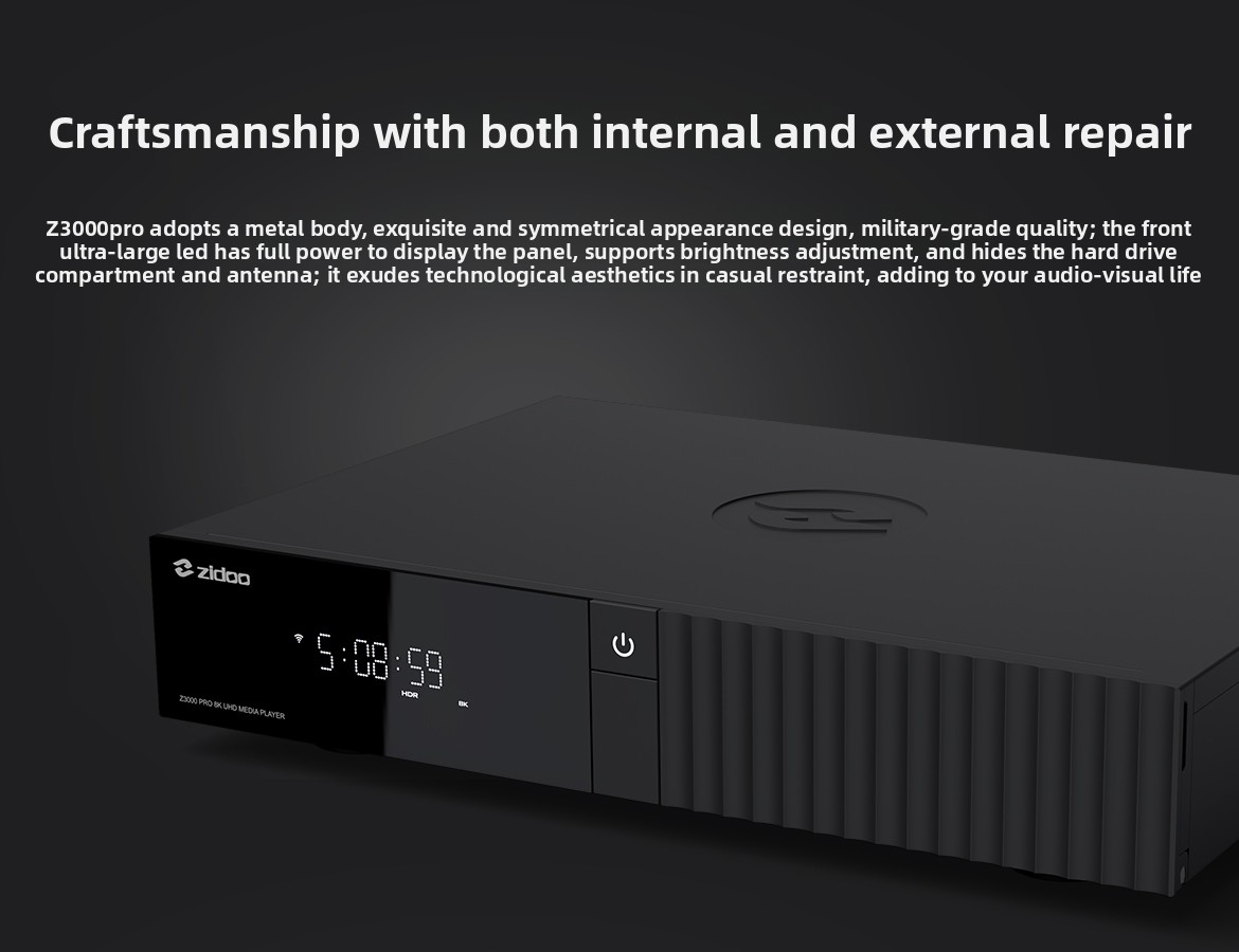 ZIDOO Z3000PRO 8K UHD Blu-ray Hard Drive Player Dolby Atmos Home Theater ZIDOO Z3000PRO 8K UHD Blu-ray Hard Drive Player Dolby Atmos Home Theater