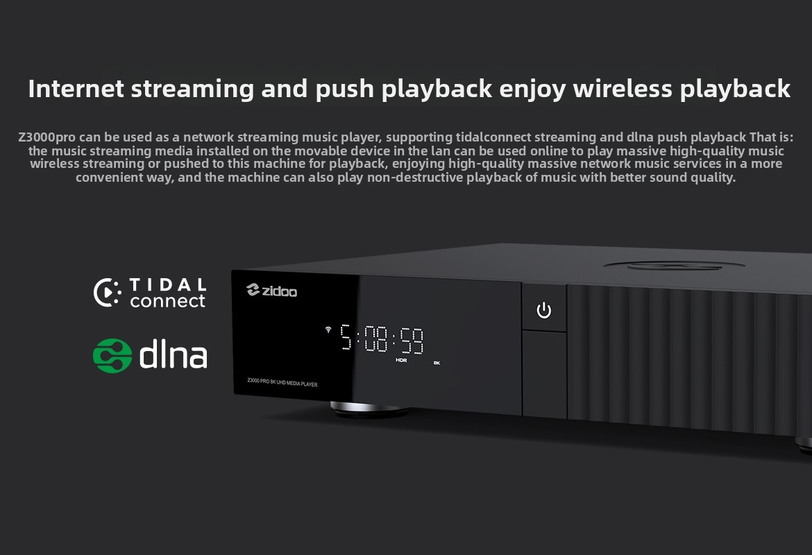 ZIDOO Z3000PRO 8K UHD Blu-ray Hard Drive Player Dolby Atmos Home Theater ZIDOO Z3000PRO 8K UHD Blu-ray Hard Drive Player Dolby Atmos Home Theater