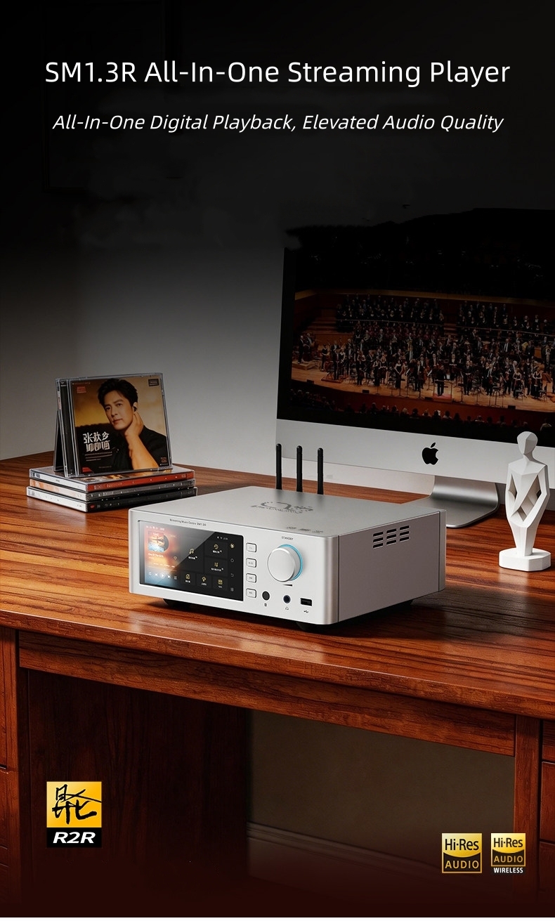 SHANLING SM1.3R Android Online Network Streamer With R2R DAC Hi-Fi Lossless Music Player Supports USB/HDD/ Bluetooth