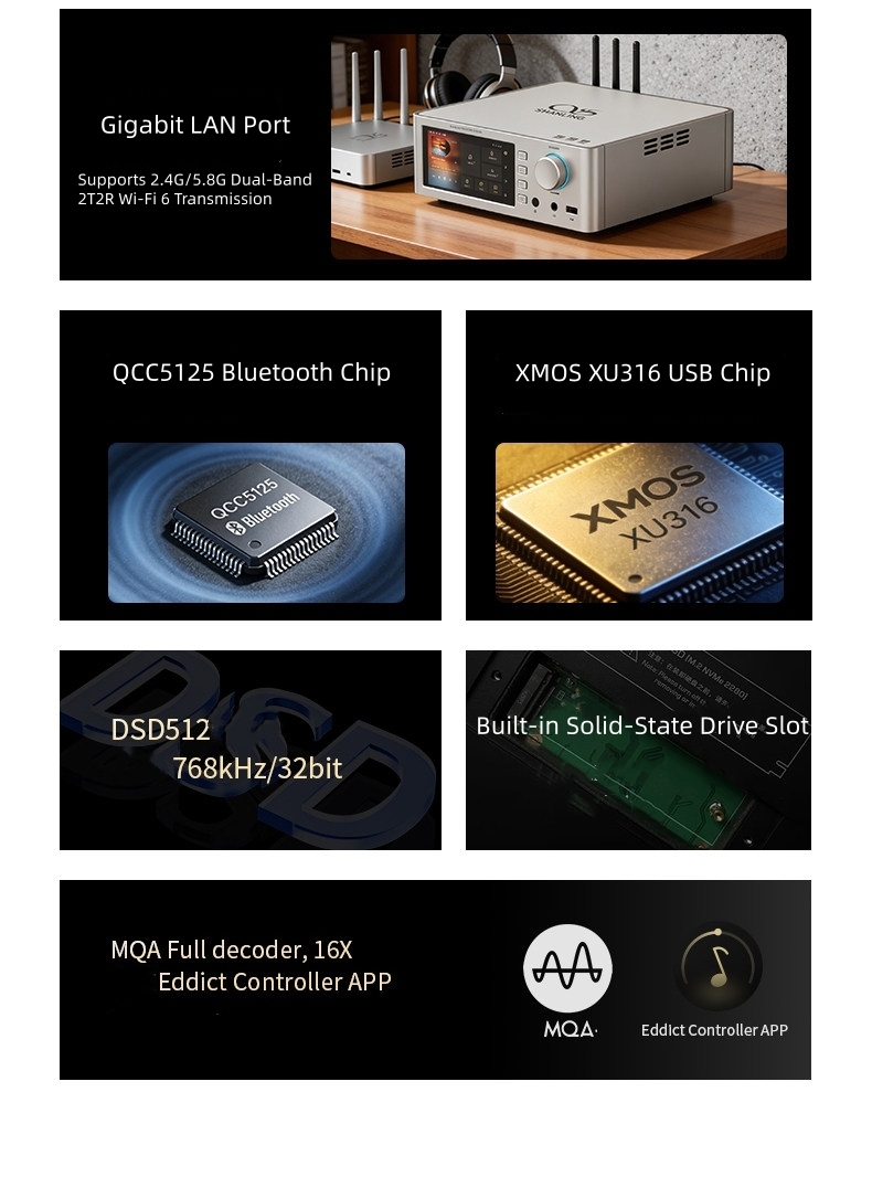 SHANLING SM1.3R Android Online Network Streamer With R2R DAC Hi-Fi Lossless Music Player Supports USB/HDD/ Bluetooth