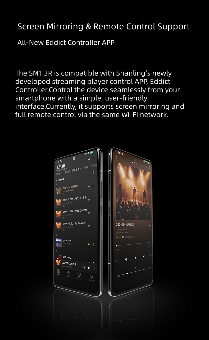 SHANLING SM1.3R Android Online Network Streamer With R2R DAC Hi-Fi Lossless Music Player Supports USB/HDD/ Bluetooth