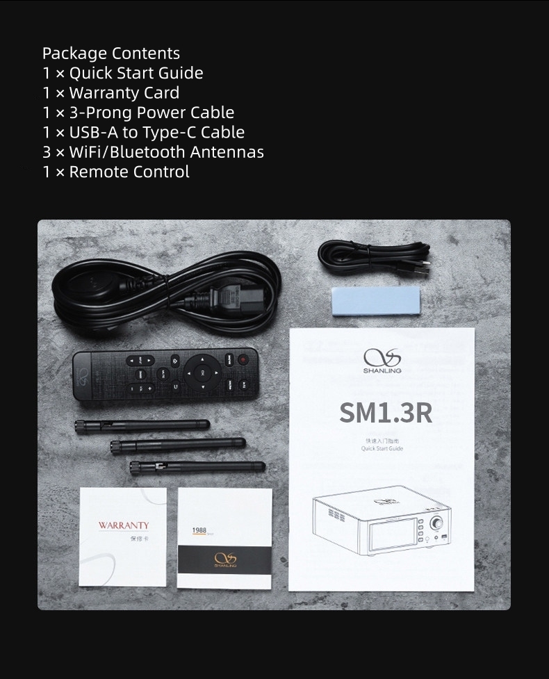 SHANLING SM1.3R Android Online Network Streamer With R2R DAC Hi-Fi Lossless Music Player Supports USB/HDD/ Bluetooth