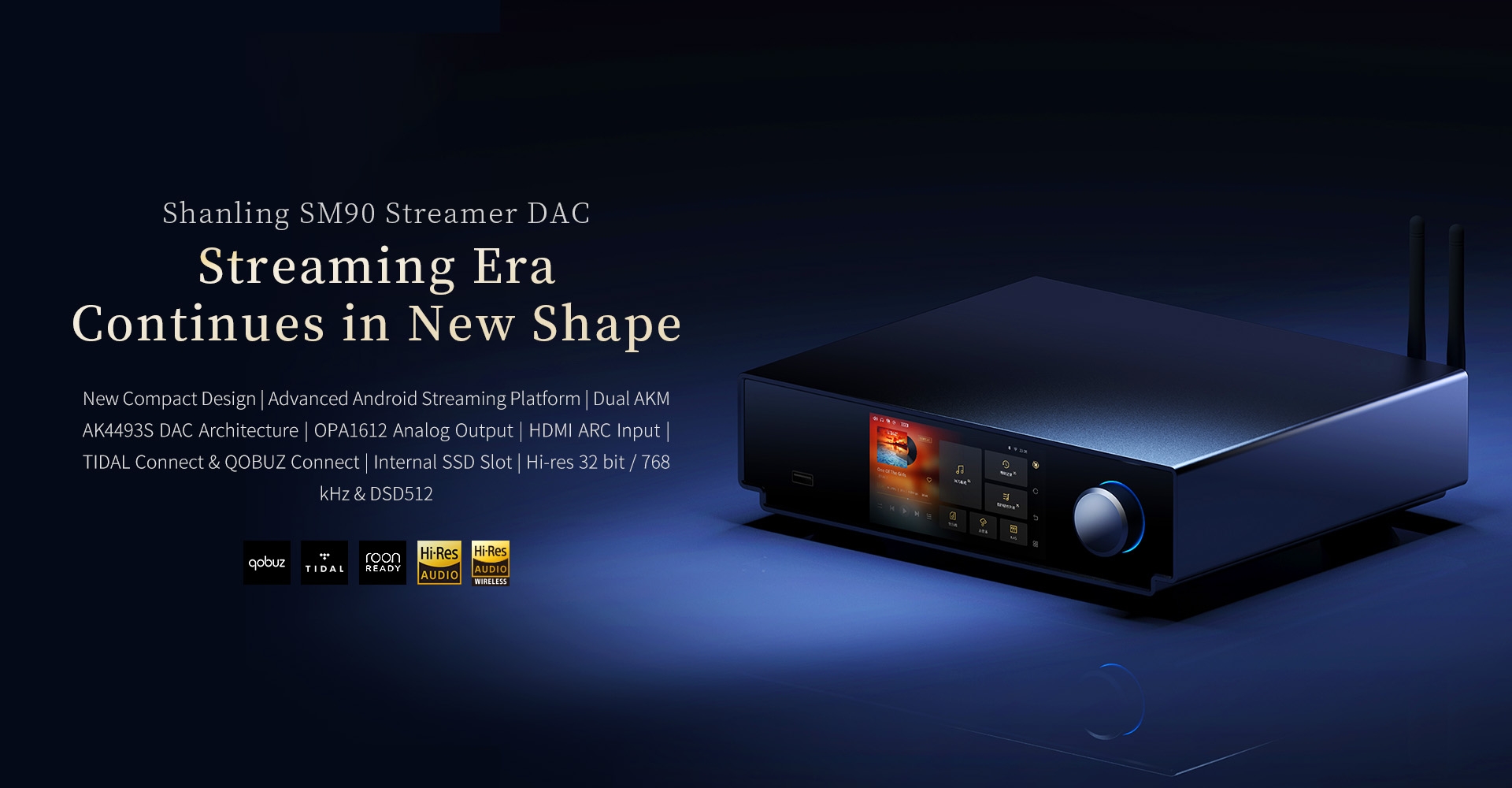 Shanling SM90 Digital Broadcast Digital Network Streamer HiFi Audiophile Turntable Companion DAC Headphone Desktop Player