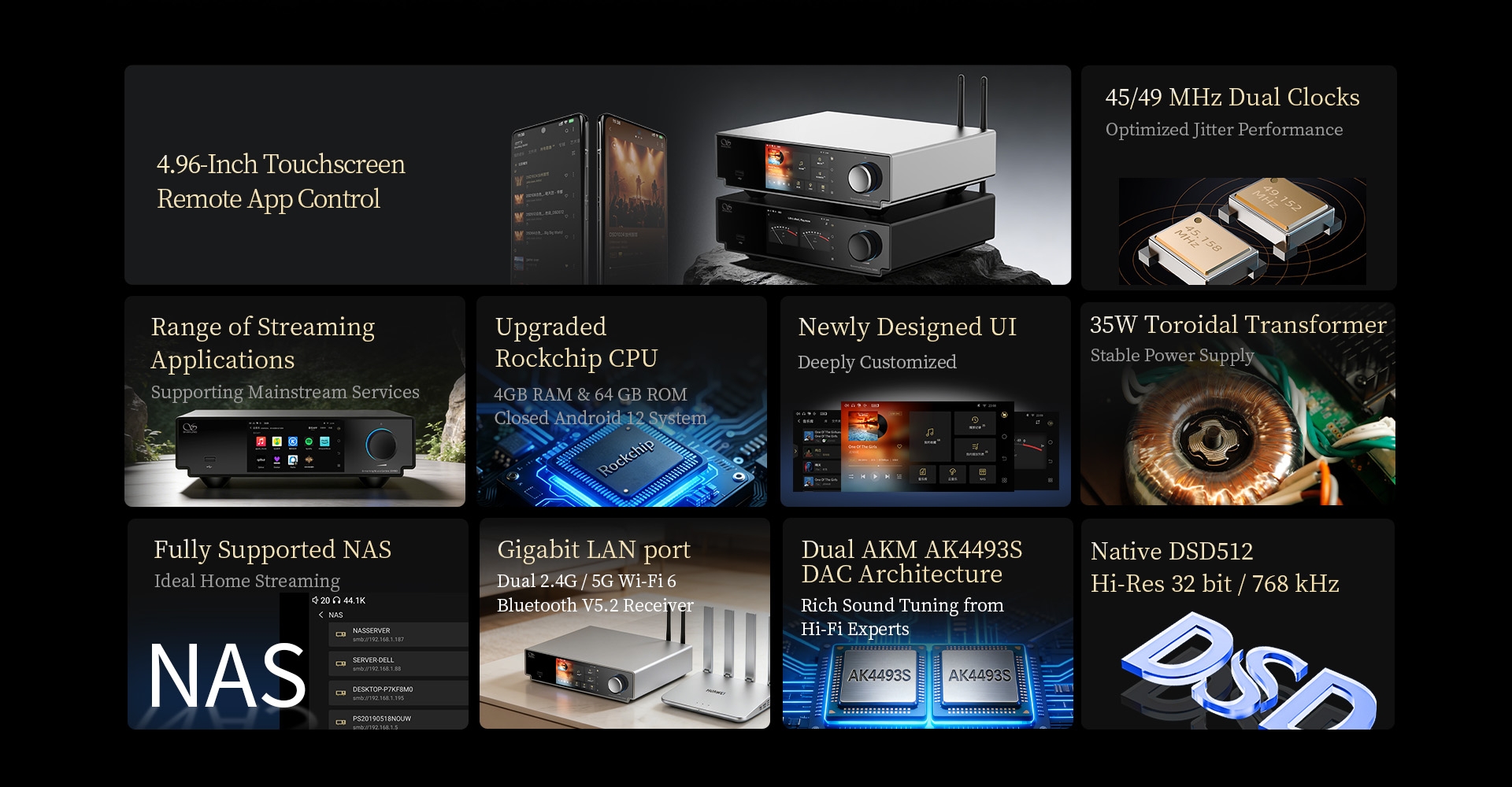 Shanling SM90 Digital Broadcast Digital Network Streamer HiFi Audiophile Turntable Companion DAC Headphone Desktop Player