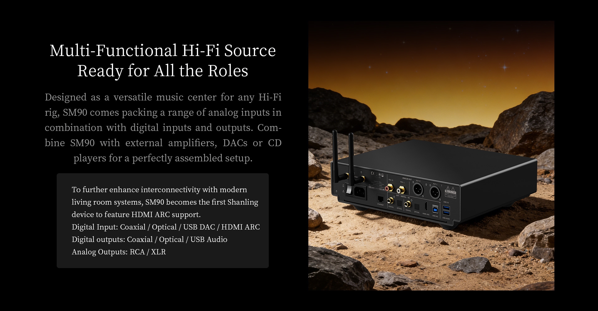 Shanling SM90 Digital Broadcast Digital Network Streamer HiFi Audiophile Turntable Companion DAC Headphone Desktop Player