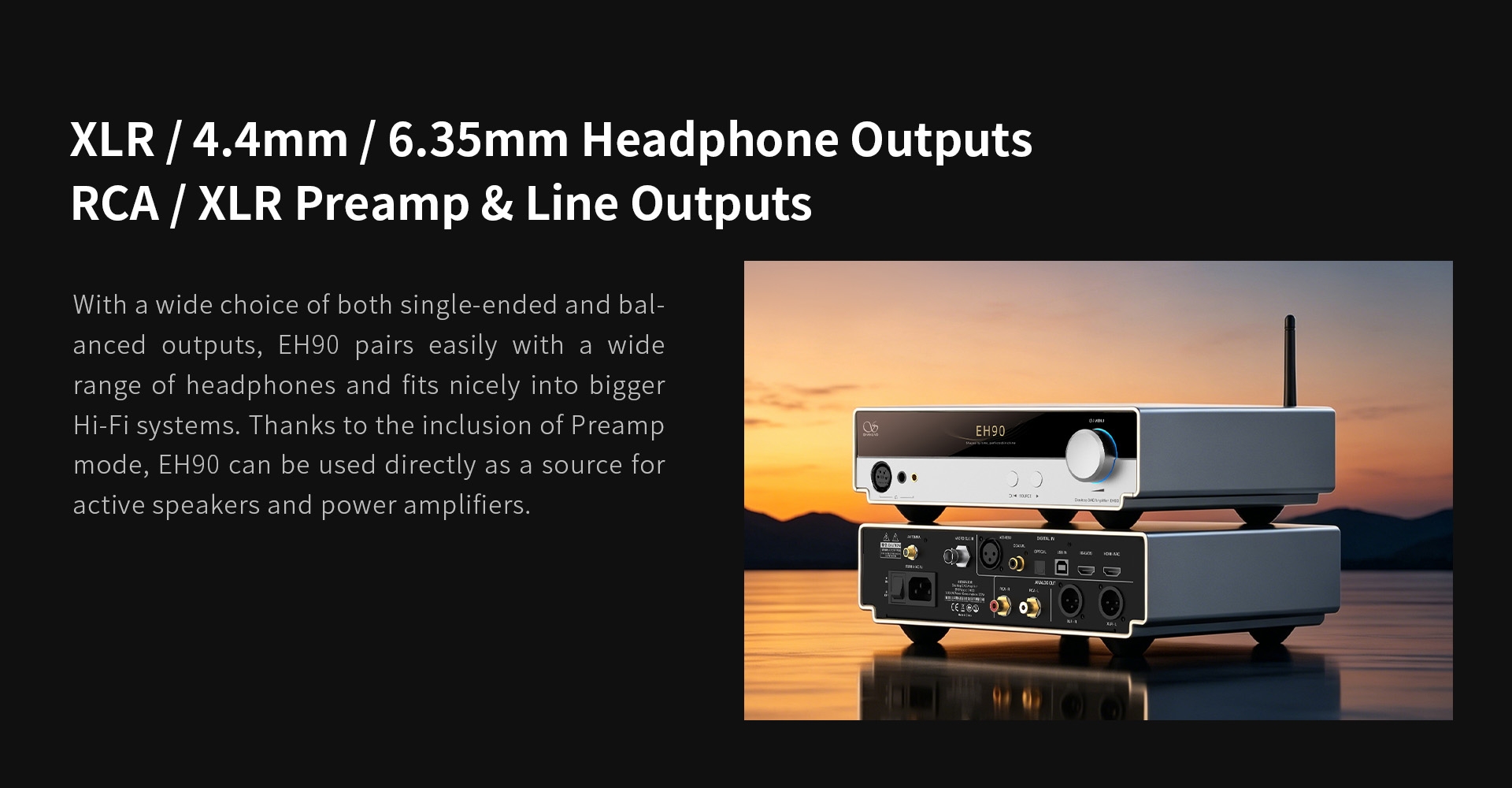 SHANLING EH90 High-End R2R DAC / AMP Fully Discrete Balanced Headphone Amplifier Bluetooth Connection HDMI ARC Input