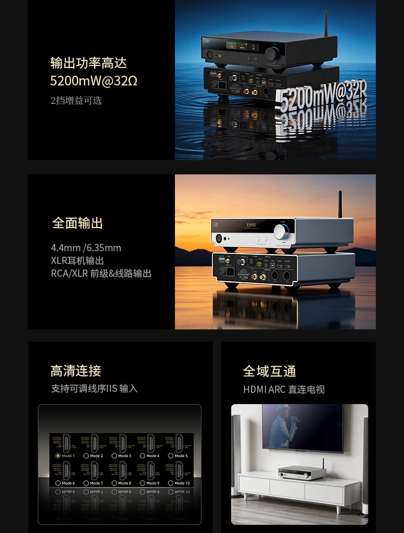 Shanling EH90 R2R Balanced DAC Decoder Headphone Amplifier All-in-One Player Shanling EH90 R2R Balanced DAC Decoder Headphone Amplifier All-in-One Player