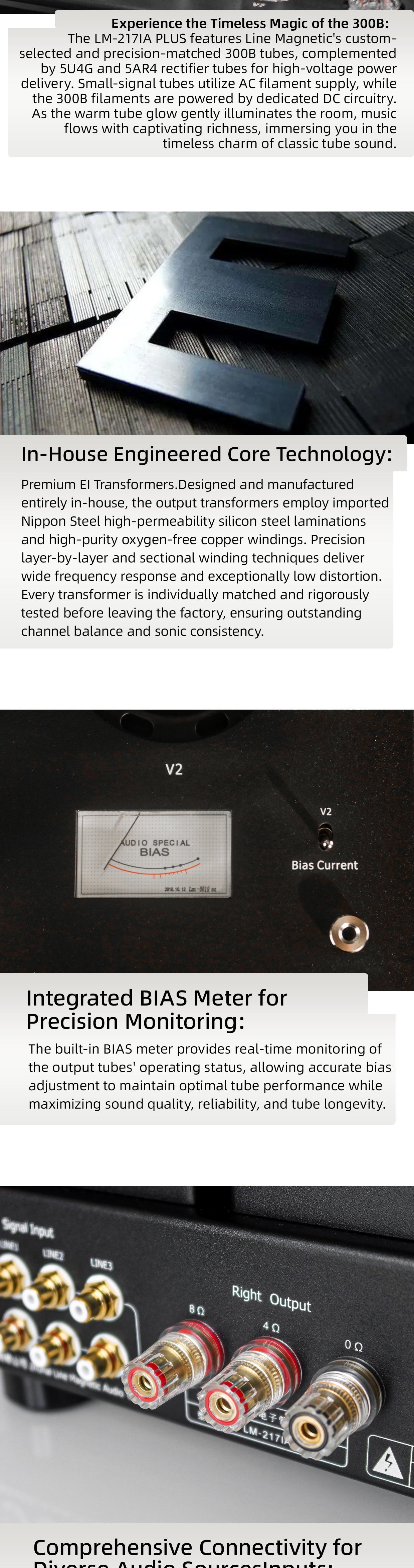lLine Magnetic LM-217IA Plus 300B Vacuum tube Integrated Amplifier Single Ended Class A tube Amplifer  8W+8W