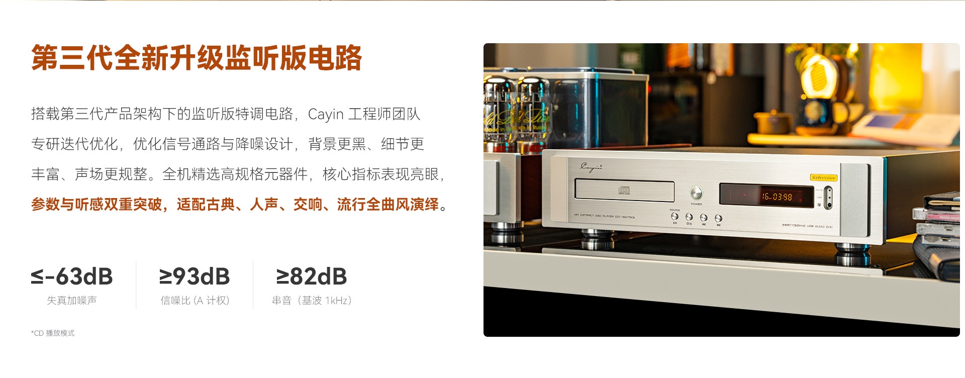 Cayin CDT-15A MK3 Monitor Edition CD Player HiFi Audiophile CD Player