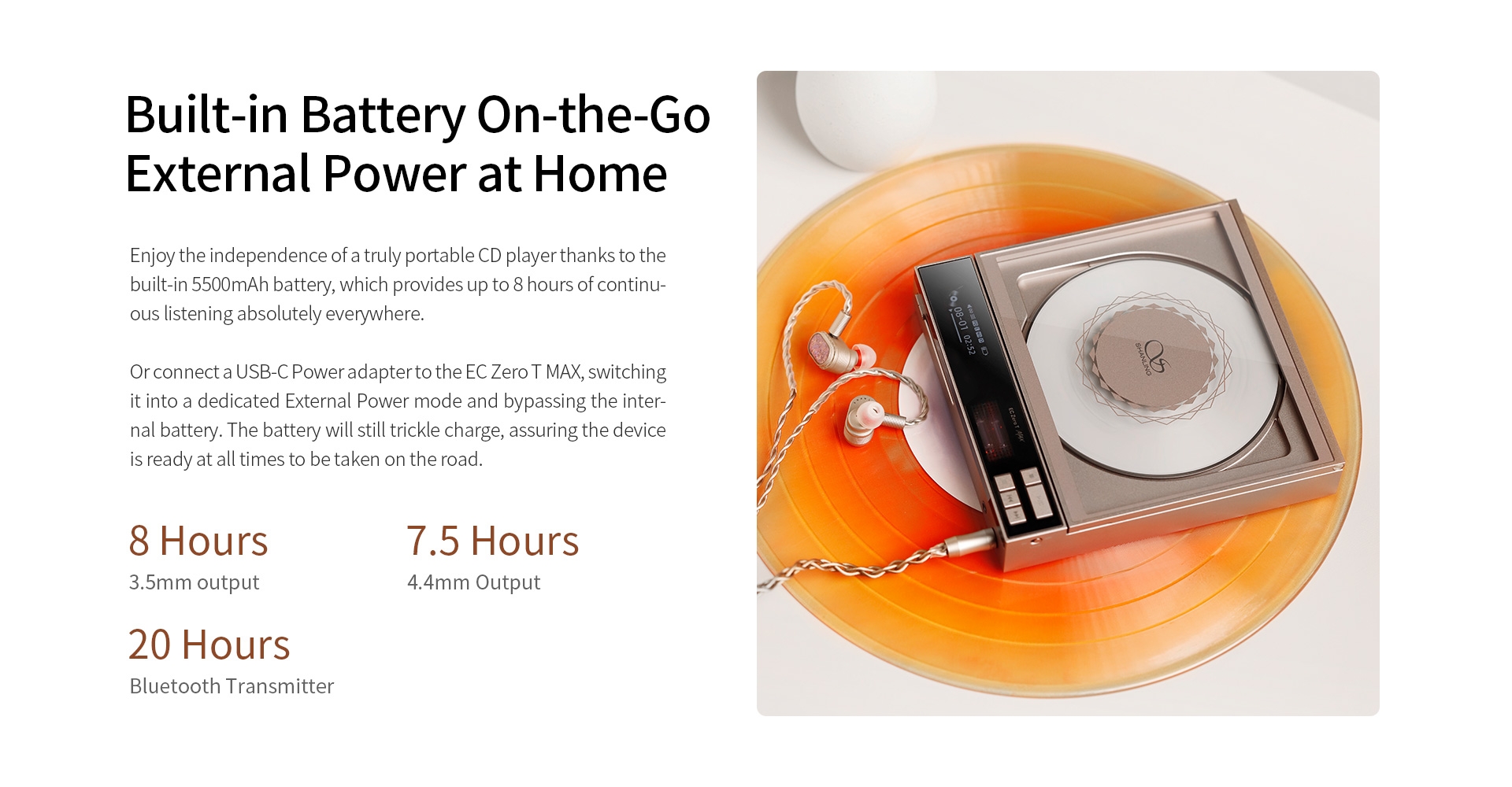 SHANLING EC Zero T MAX Portable Tube CD Player R2R Decoding HiFi Audiophile Desktop CD Player