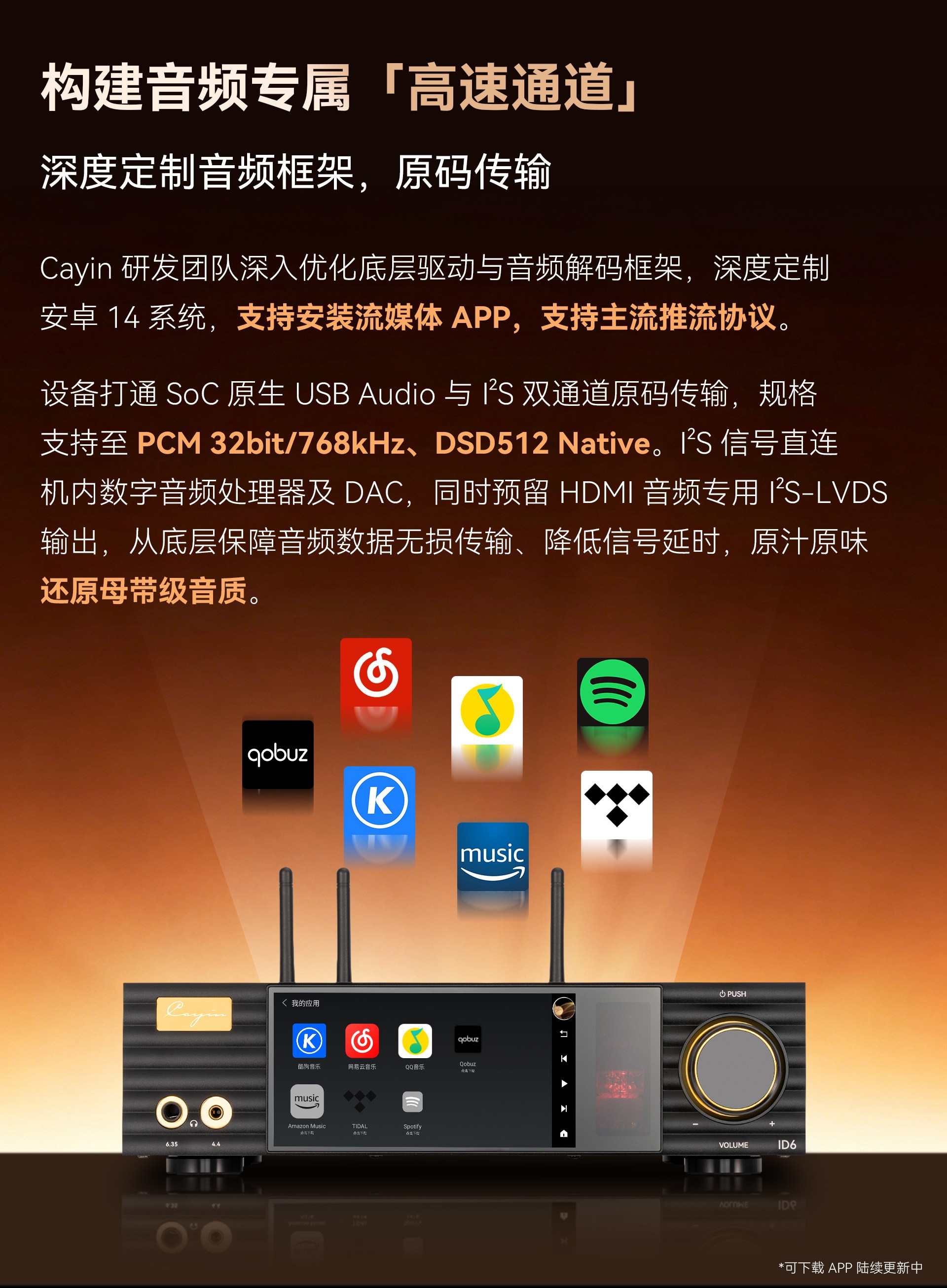 Cayin ID6 Streaming HiFi Music Player Digital Streaming Decoder All-in-One Machine