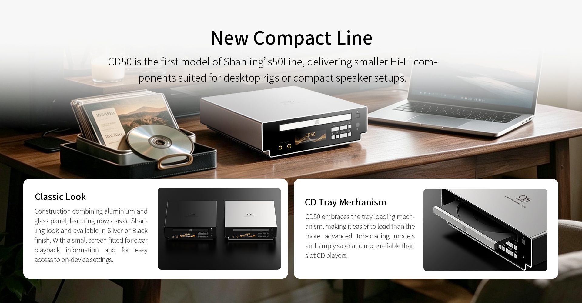 SHANLING CD50 Desktop Pure CD Player Cirrus Logic CS43198 DAC dual SGM8262 Headphone Amplifier SHANLING CD50 Desktop Pure CD Player Cirrus Logic CS43198 DAC dual SGM8262 Headphone Amplifier
