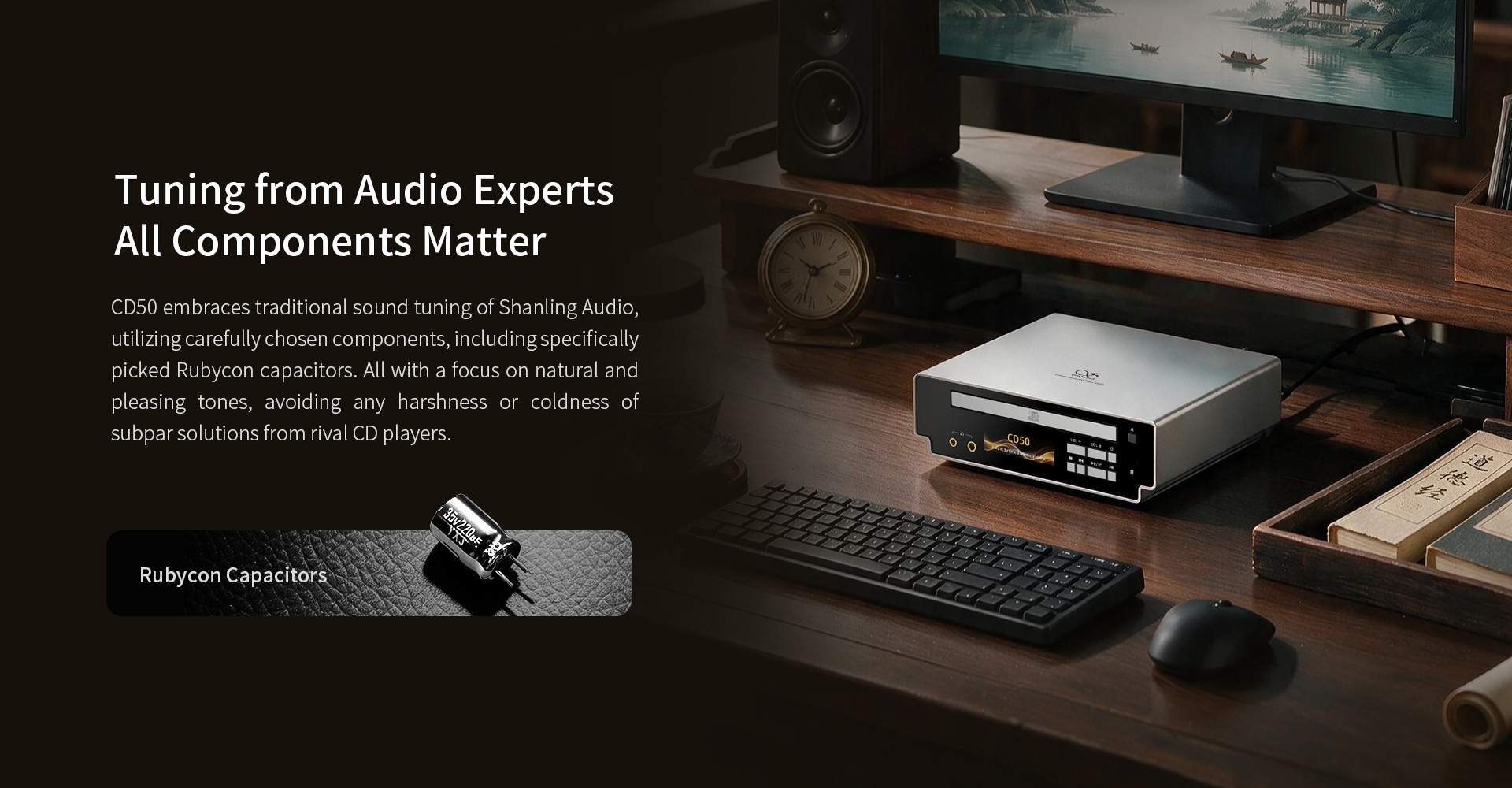 SHANLING CD50 Desktop Pure CD Player Cirrus Logic CS43198 DAC dual SGM8262 Headphone Amplifier SHANLING CD50 Desktop Pure CD Player Cirrus Logic CS43198 DAC dual SGM8262 Headphone Amplifier