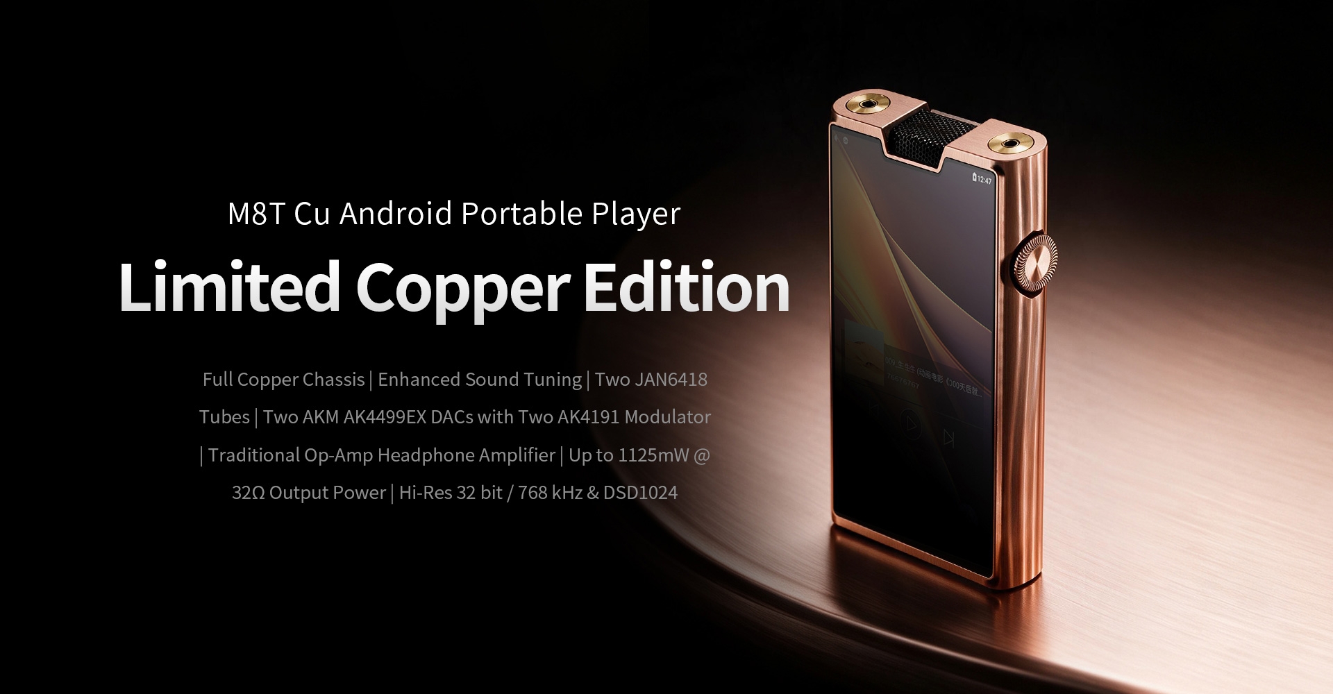 SHANLING M8T Cu CopperVersion Android Portable HIFI Music Player MP3 2*JAN6418 2*AKM 4499EX+2* AK4191 DAC Circuit PCM768 DSD1024 SHANLING M8T Cu CopperVersion Android Portable HIFI Music Player MP3 2*JAN6418 2*AKM 4499EX+2* AK4191 DAC Circuit PCM768 DSD1024