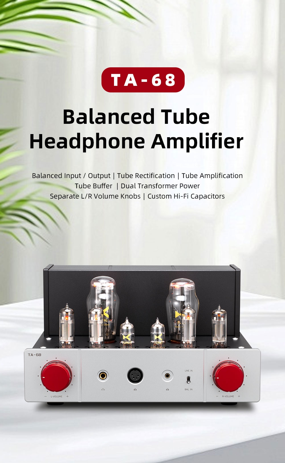 XDUOO TA-68 Balanced Vacuum Tube Desktop Headphone Amplifier XDUOO TA-68 Balanced Vacuum Tube Desktop Headphone Amplifier