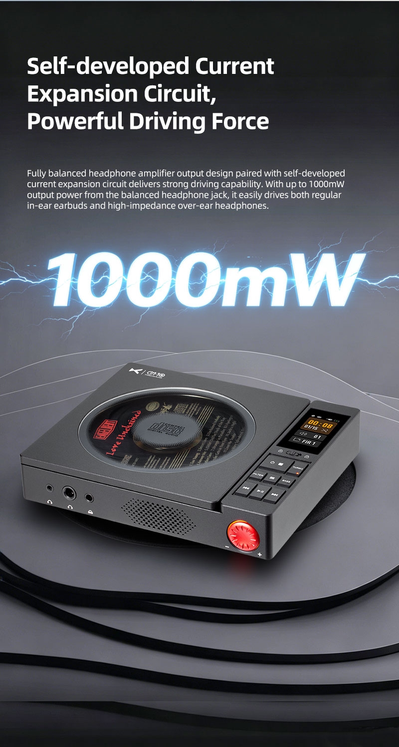 XDUOO CDM-10 Portable Tube CD Player Dual CS43198 DAC Chips 384K DSD256 MQA High Performance Player 2X/4X Digital Upsampling XDUOO CDM-10 Portable Tube CD Player Dual CS43198 DAC Chips 384K DSD256 MQA High Performance Player 2X/4X Digital Upsampling