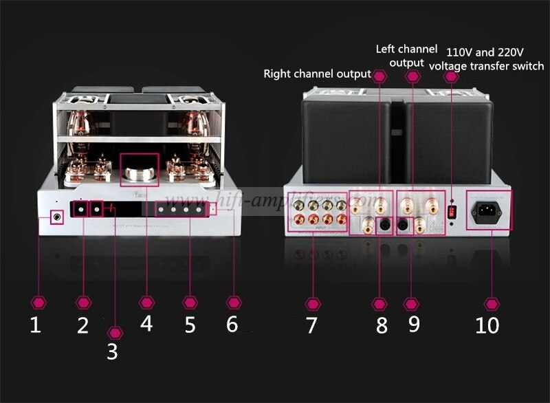 YAQIN MS-77T Hifi 7027B x4 tube Push Pull Power Amplifier With remote control