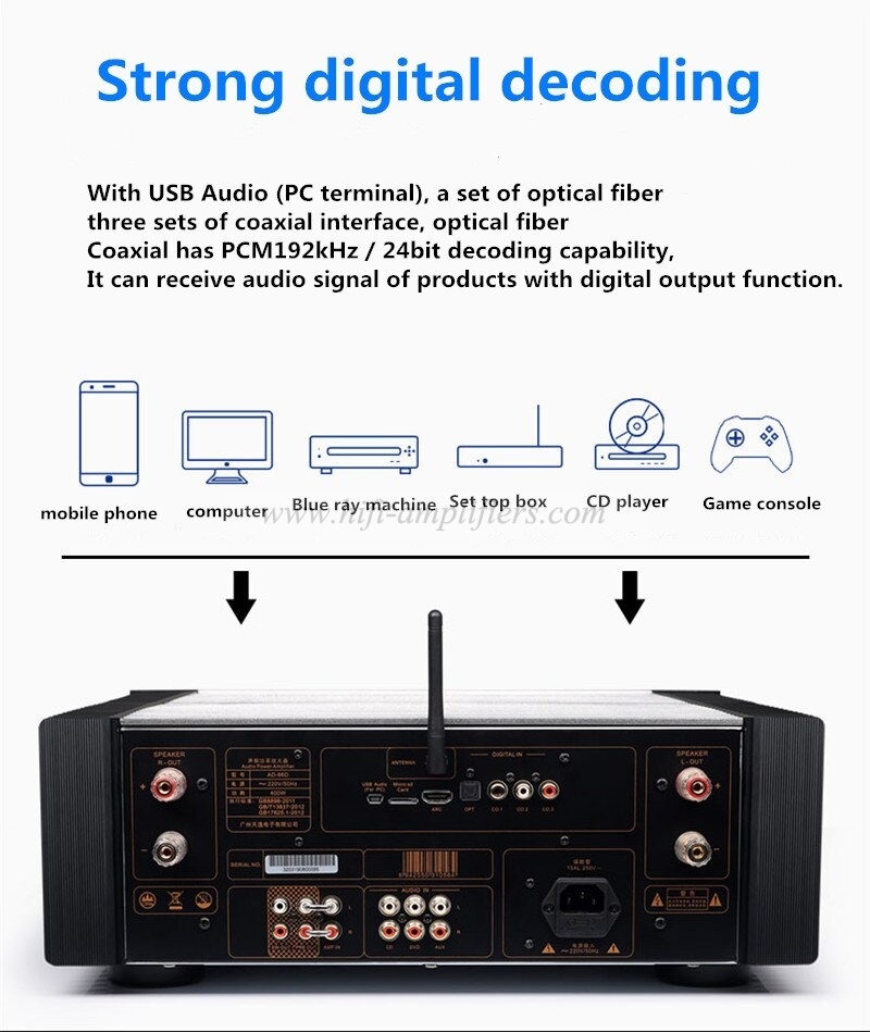 ToneWinner AD-86D Class A integrated Amplifier Balanced XLR Digital Decode & Bluetooth