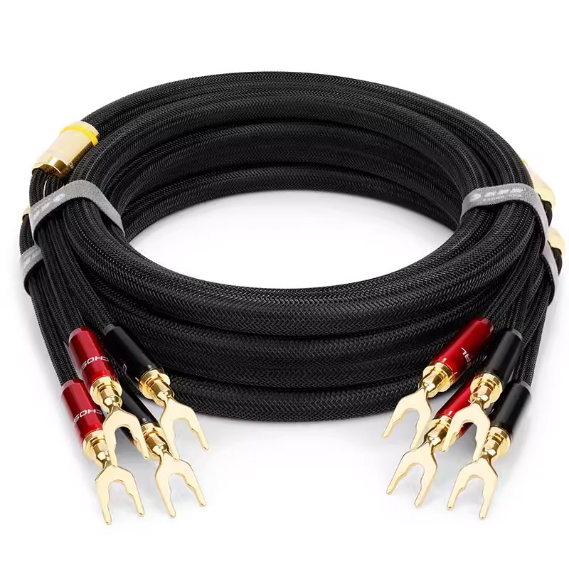 Choseal LB-5108 6N OCC Speaker Cable / 24K gold-plated banana Plug Pair - Click Image to Close