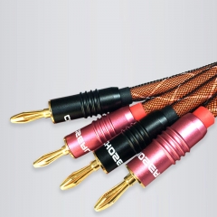 Choseal LB-5111 HIFI Audiophile 4N OFC Speaker Cable 24K gold-plated Banana Plug 2.5m