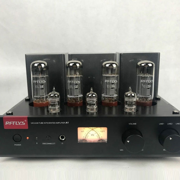 RFTLYS A1 EL34B vacuum tubes Integrated Amplifier Upgrade With Bluetooth - Click Image to Close