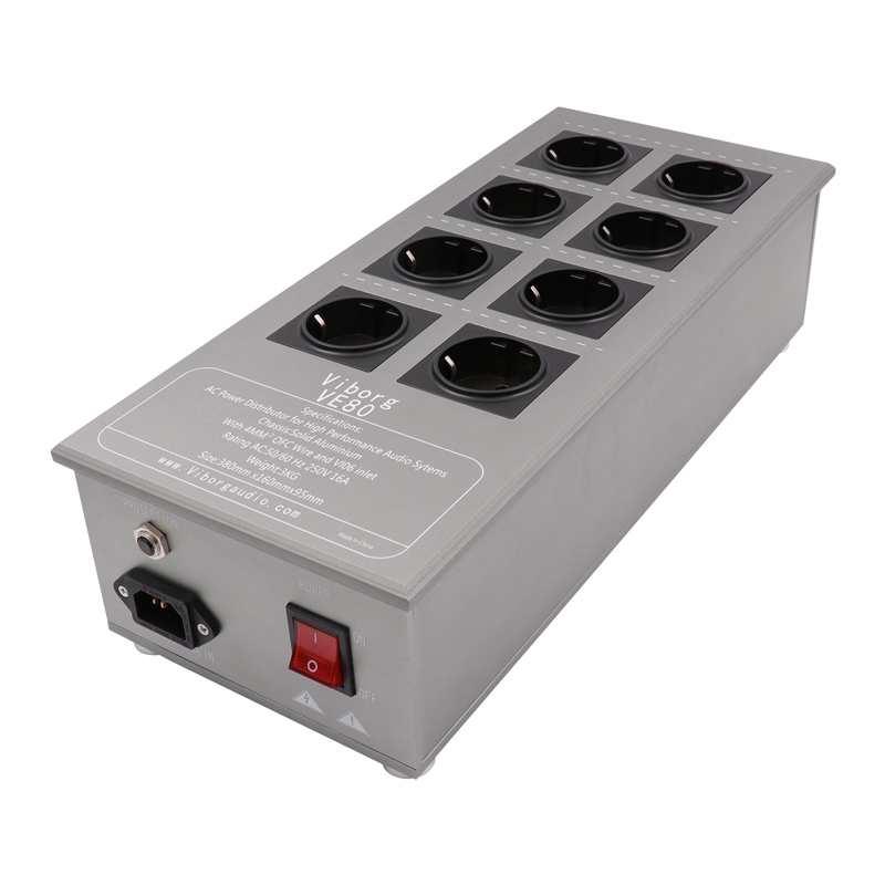 Viborg VE80 HiFi Power Filter Plant Schuko Socket 8Ways EU Outlets - Click Image to Close