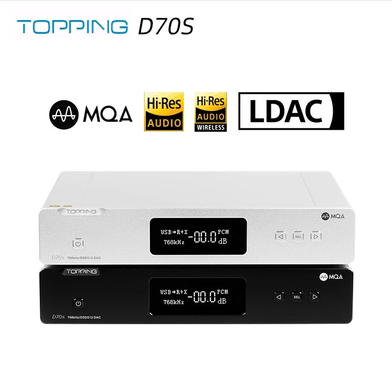 TOPPING D70S MQA Decoder 2*AK4497 Bluetooth 5.0 32Bit/768K DSD512 Hi-Res Hifi Music DAC with Remote Control - Click Image to Close