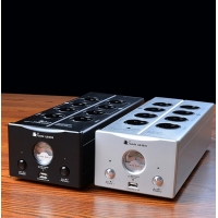 Bada LB-5610 EU-Stecker, 2-Kanal-Audiophile-Netzfilter, Schuko-Buchse mit USB, AC110 V–240 V